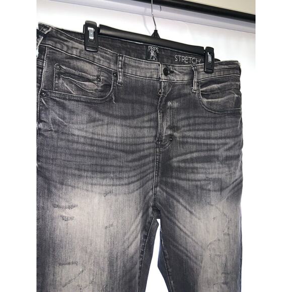 PRPS Perigee Distressed Skinny Fit Jeans E97P55U Black Size 36x34 - Picture 4 of 9